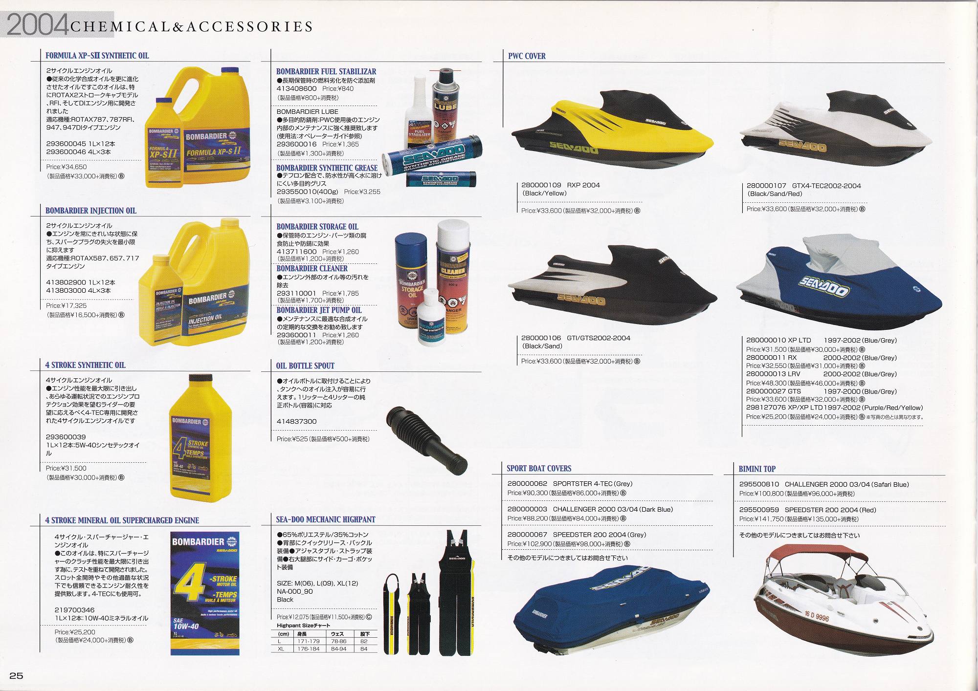 過去カタログ シードゥー GENERAL 2004 PWC and Sport-Boats Line-Up