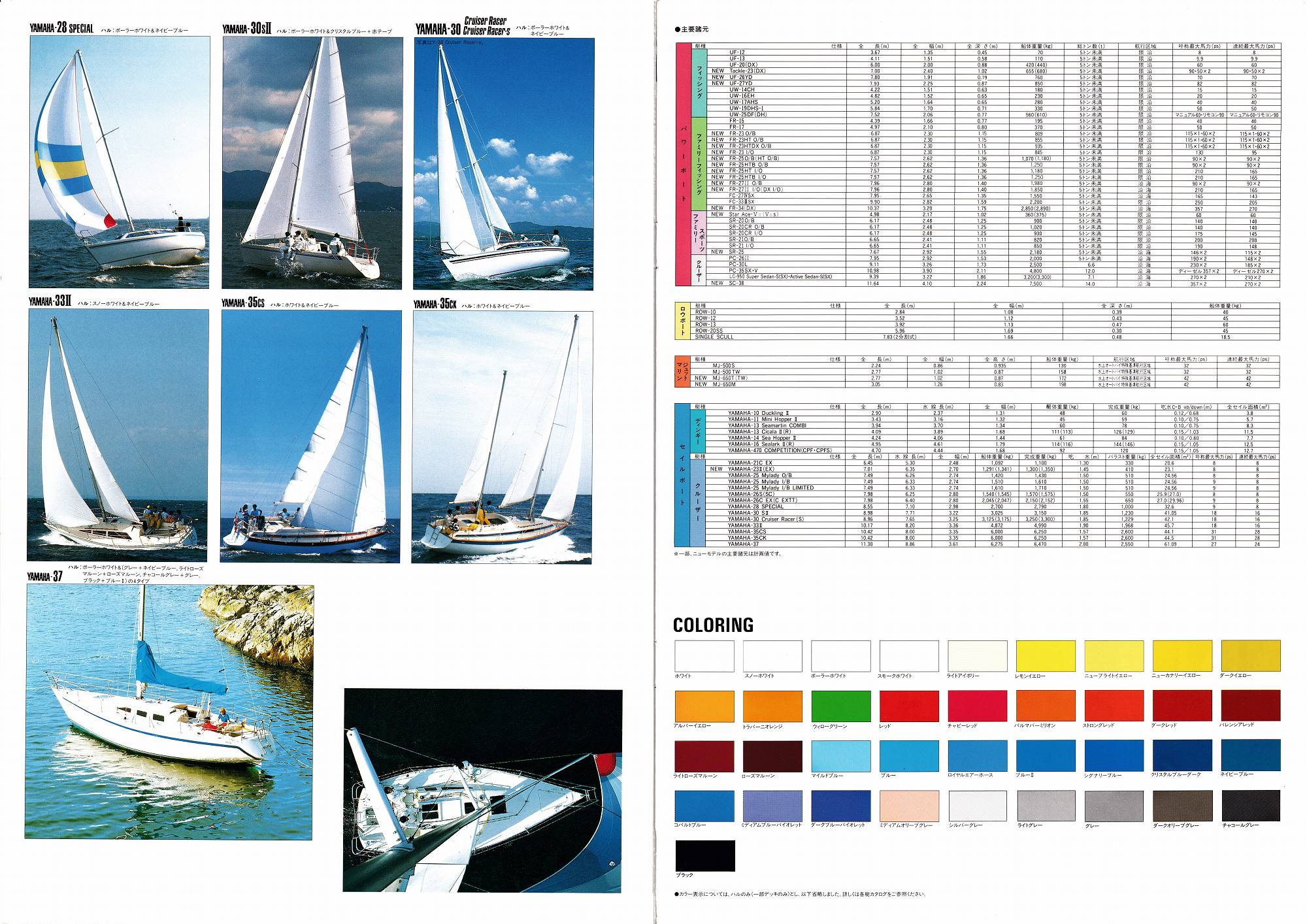 過去カタログ ヤマハ GENERAL 1989 YAMAHA Boat and Yacht Line