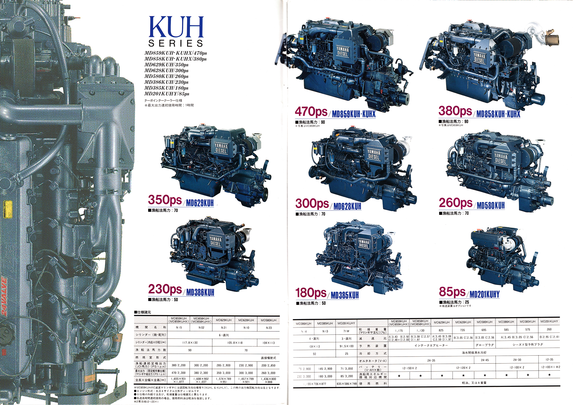 海人室内機のみ 過去カタログ ヤマハ OUTBOARD 1992 MARINE DIESEL LINE UP｜WEB