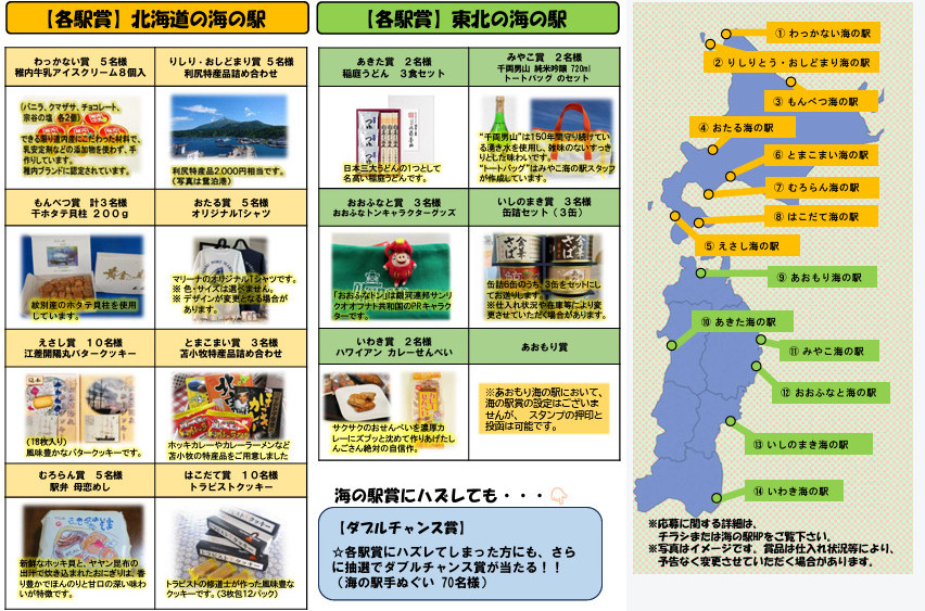 北海道＋東北　海の駅スタンプラリー2025チラシ