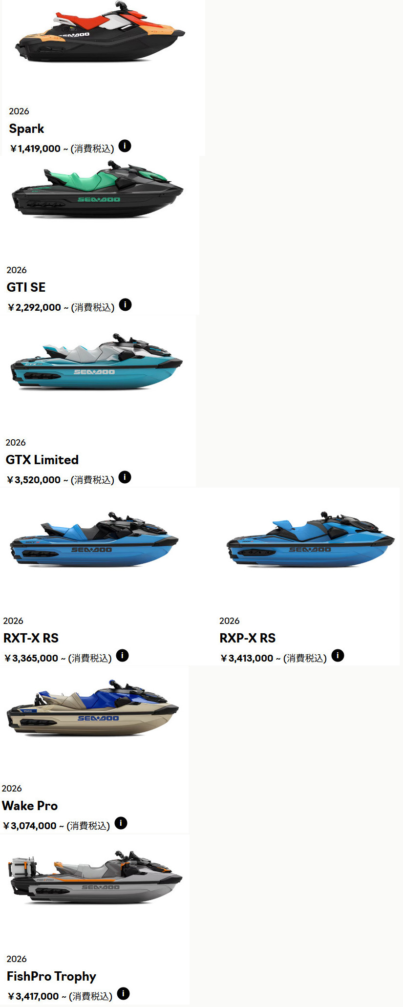 2026年SEA-DOO(シードゥ)国内ラインナップ